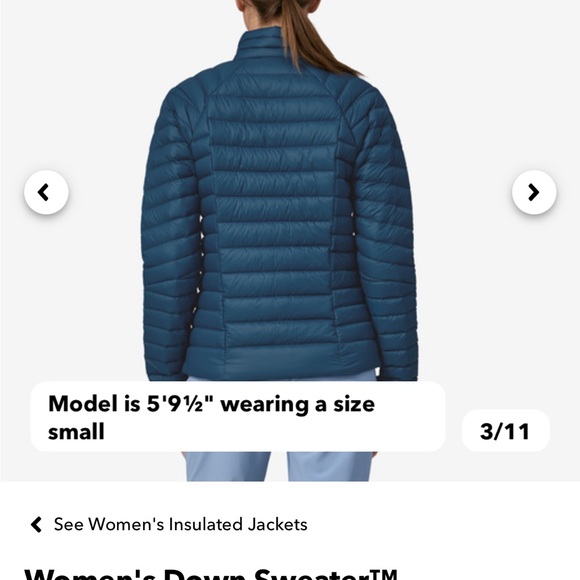 Patagonia Women’s Down Sweater XS Navy Blue - Picture 7 of 7